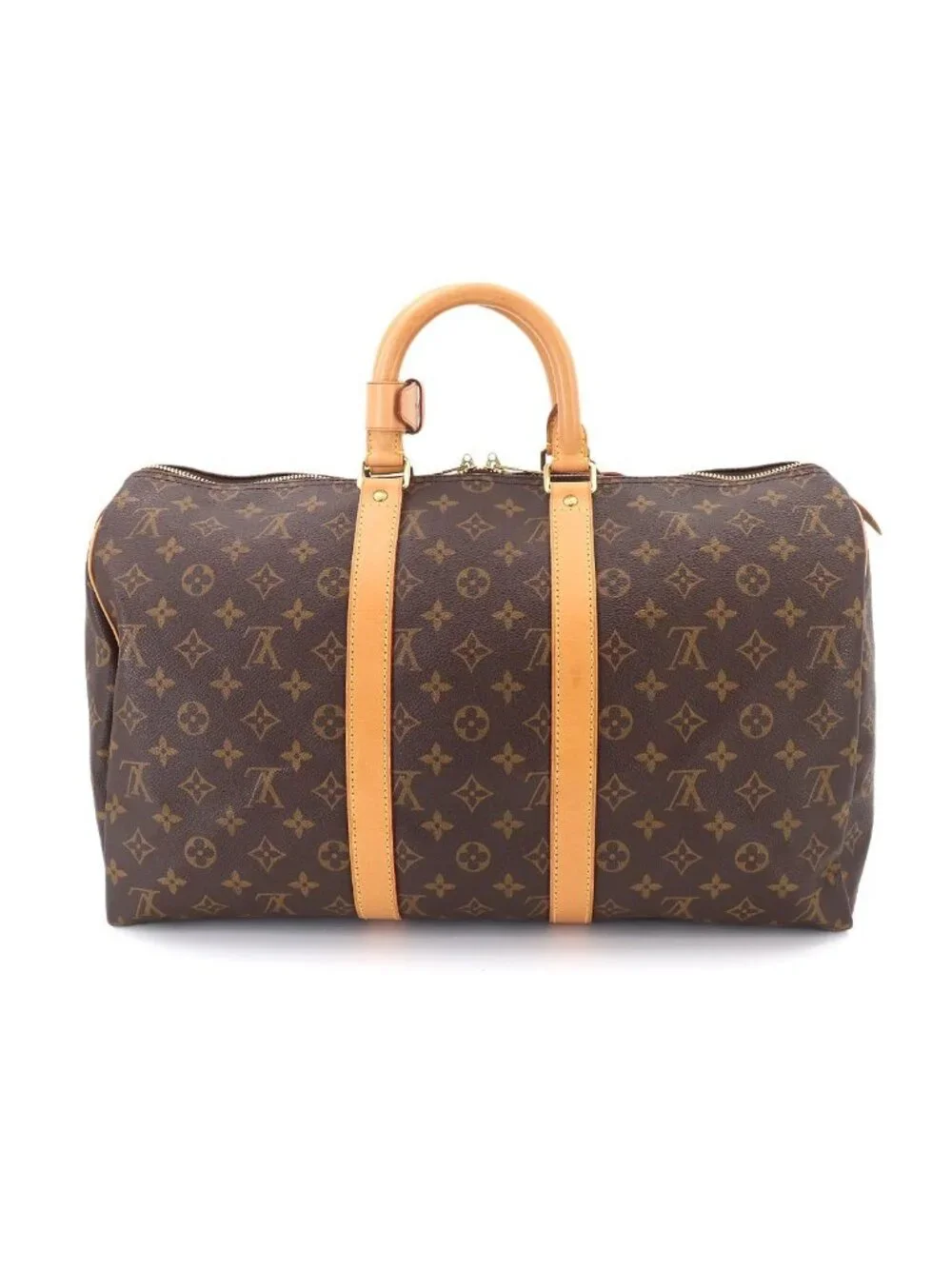 Louis Vuitton Monogram Keepall 45 Boston Bag Brown